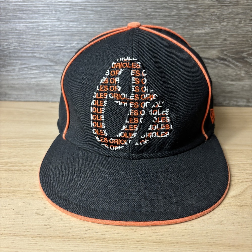 Baltimore Orioles Hat Cap Fitted Mens 7 1/2 Black Orange MLB New Era 59FIFTY